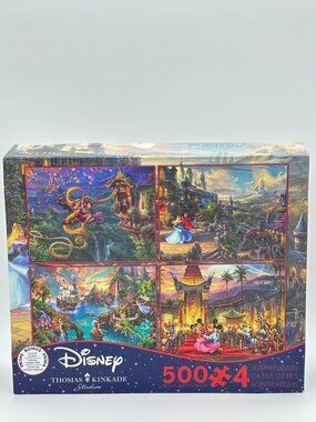 Disney Thomas Kinkade 500 Piece Puzzle 4 PCK Ceaco Dreams Collection Fantasy New